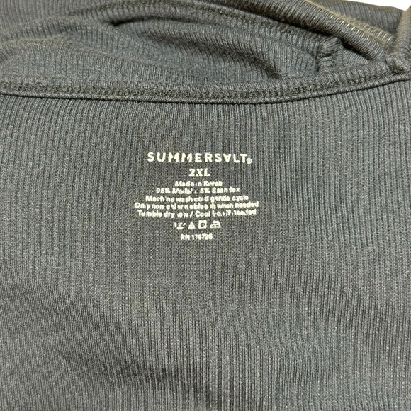 Summersalt The Softest Ribbed Tie-Shoulder Maxi Poplin Dress Sea Urchin Size 2XL - Picture 12 of 16